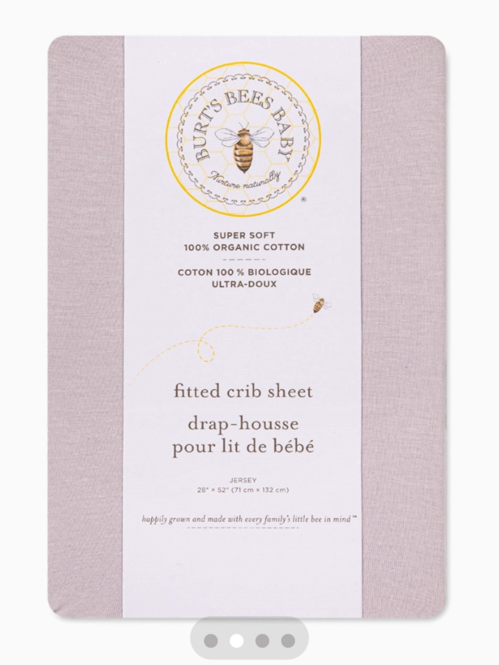 Burt's Bees Baby: Organic Cotton Jersey Fitted Crib Sheet (Soft Lavender)
